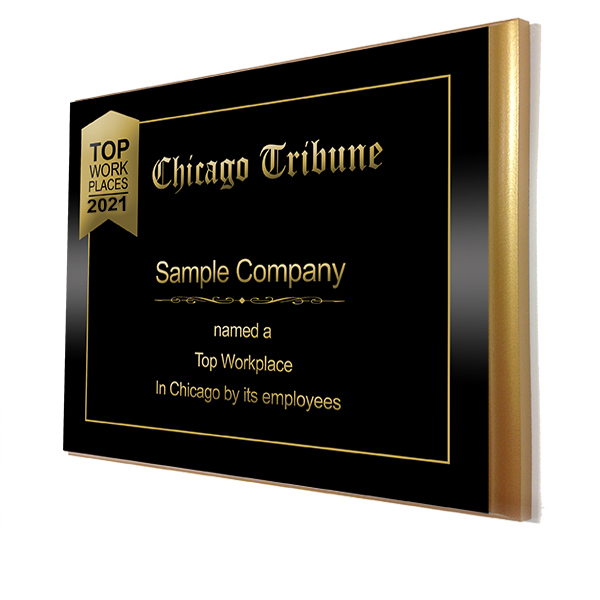 Small 7x9 Front Bevel Plaque (Gold) - $159.00